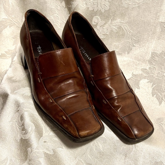 Women’s Brown Leather Loafers Tamaris size 38 - Picture 2 of 8